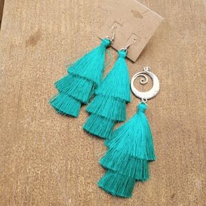 Teal Tassel Jewelry Set